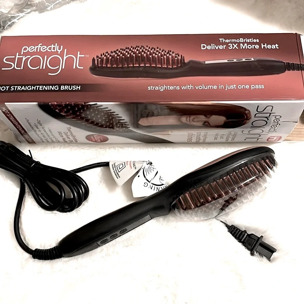 NEW Perfectly Straight Ceramic Hot Straightening Brush